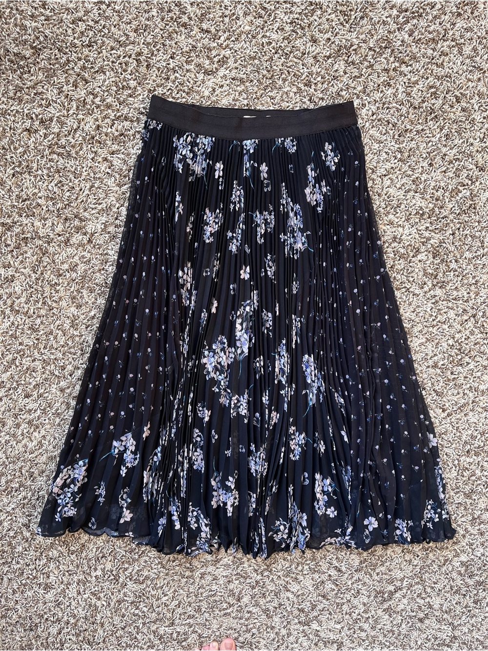 Rebecca Taylor Floral Pleated Midi Skirt